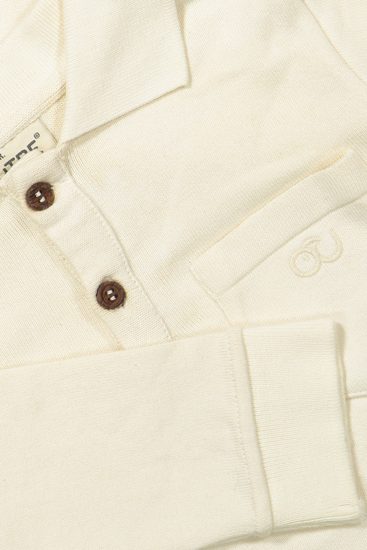 Louis | Polo longsleeve | Cloud White