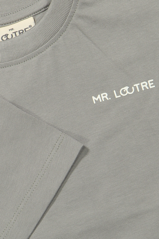 Samuel | T-shirt met backprint | Stone