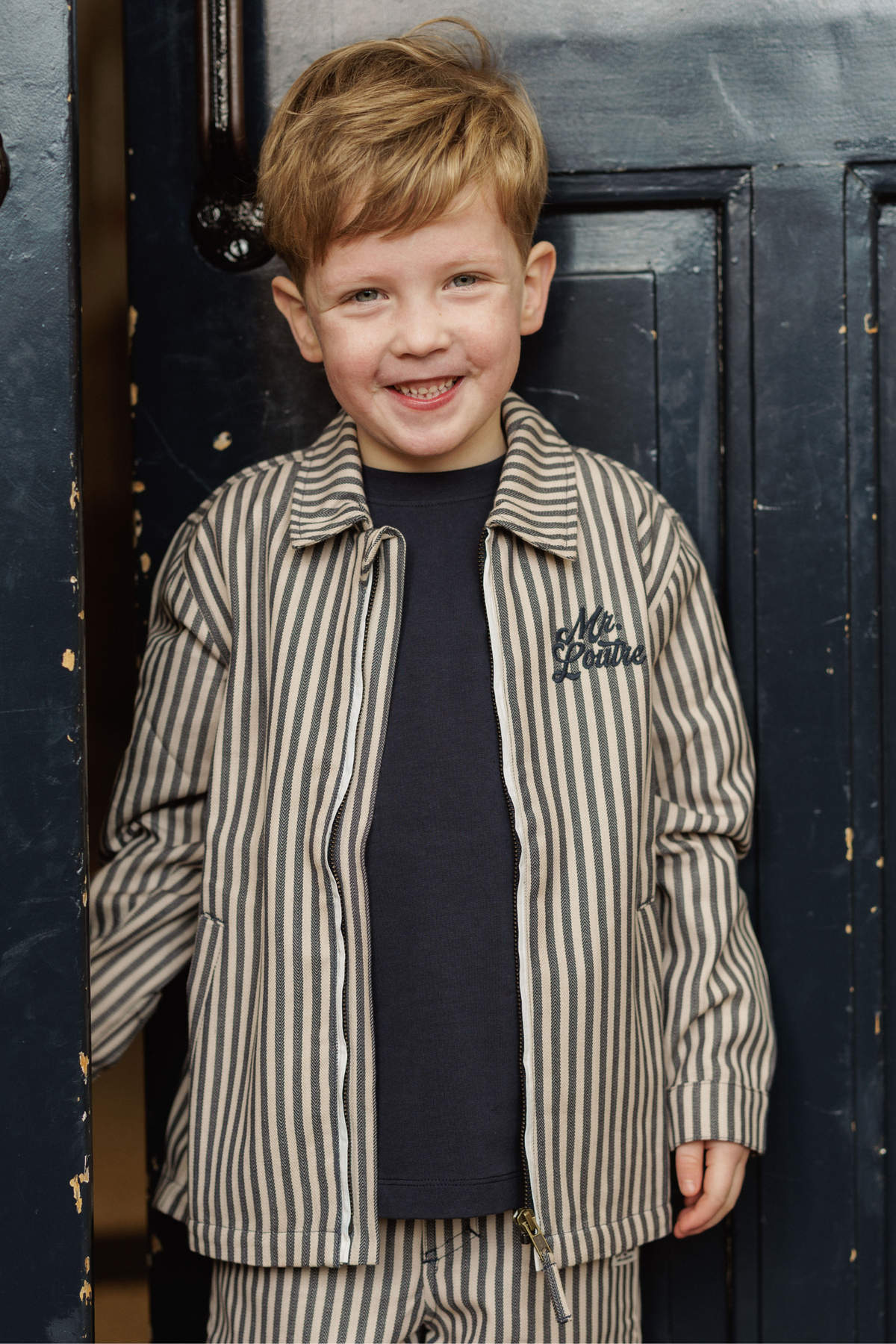 Vidar | Gestreept vest met rits | Blue Nights