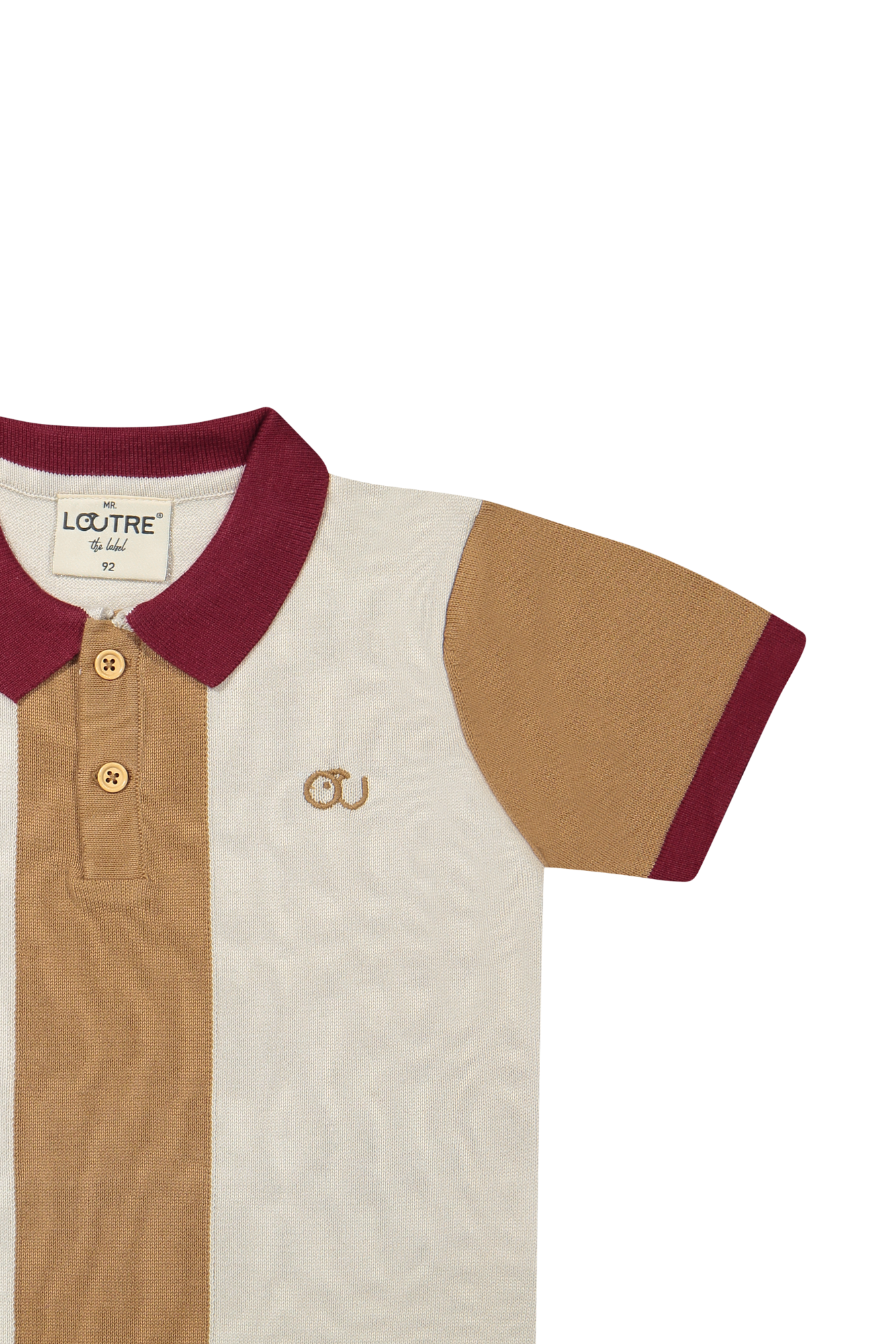 Meerkleurige jongens poloshirt Olaf bruin