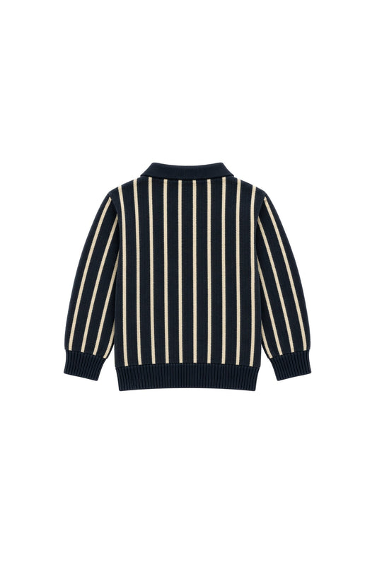 Louis | Bouclé polo shirt | Blue Nights - Dove - Mr. Loutre - Shirts & Blouses