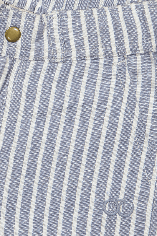 Mattis | Korte broek linnen | Sky - Cloud White streep - Mr. Loutre - Korte Broeken