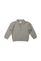 Yves | Trui met houten knopen | Waffelstof | Stone
