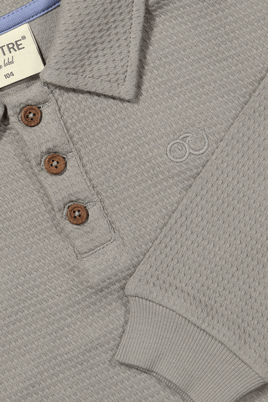 Yves | Trui met houten knopen | Waffelstof | Stone - Mr. Loutre - Truien & vesten