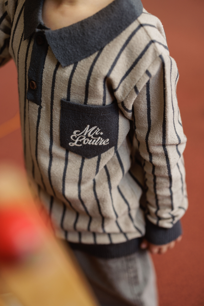 Louis | Bouclé polo shirt | Dove - Storm