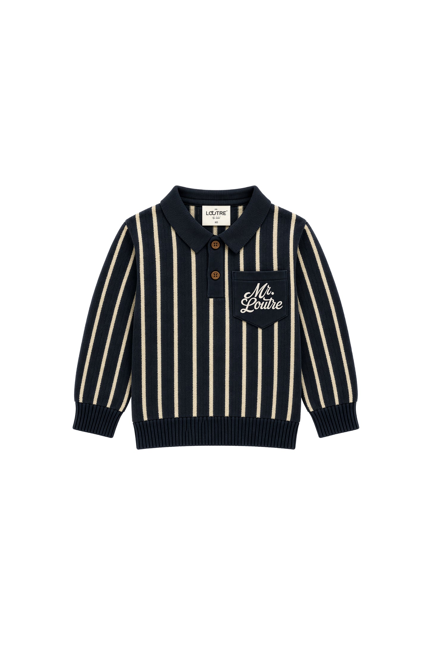 Louis | Bouclé polo shirt | Blue Nights - Dove