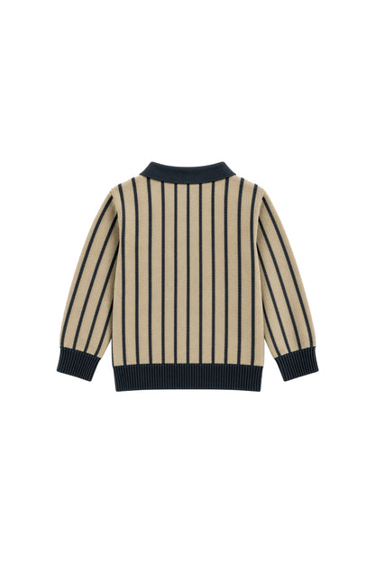 Louis | Bouclé polo shirt | Dove - Storm