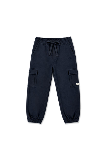 Jorne | Herringbone cargo trouser | Blue Nights