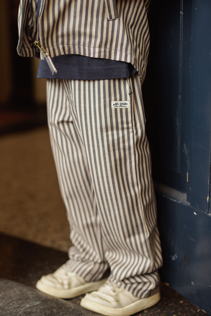 Mikal | Gestreepte straight fit  | Blue Nights - Dove