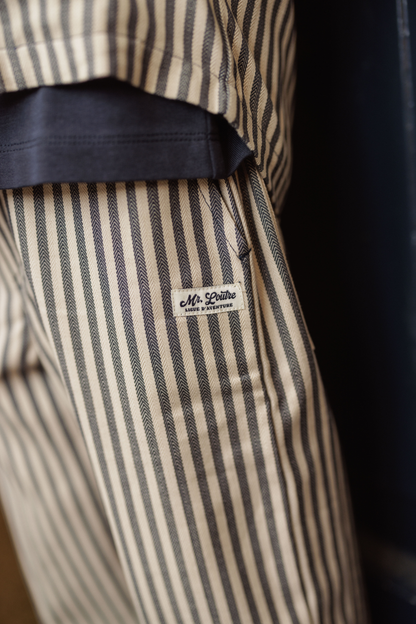 Mikal | Gestreepte straight fit  | Blue Nights - Dove