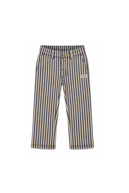 Mikal | Gestreepte straight fit  | Blue Nights - Dove