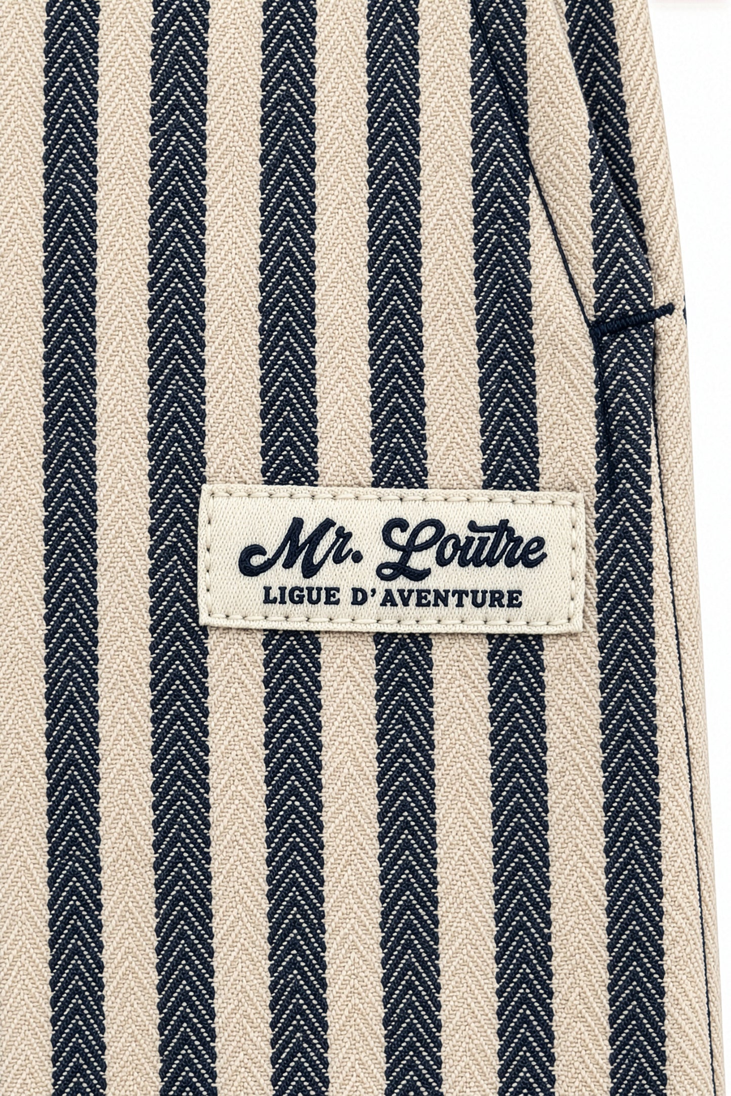 Mikal | Gestreepte straight fit  | Blue Nights - Dove
