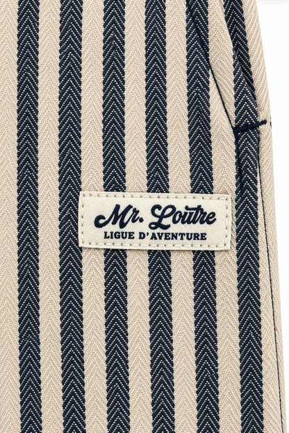 Mikal | Gestreepte straight fit  | Blue Nights - Dove