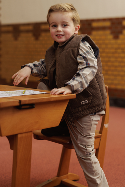 Jeppe | Corduroy bodywarmer | Choco