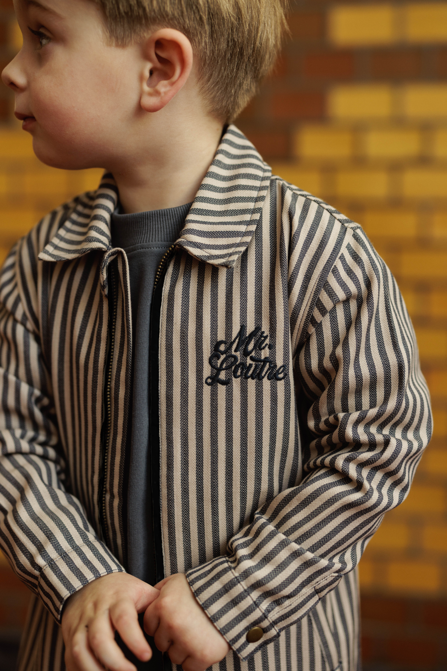 Vidar | Gestreept vest met rits | Blue Nights