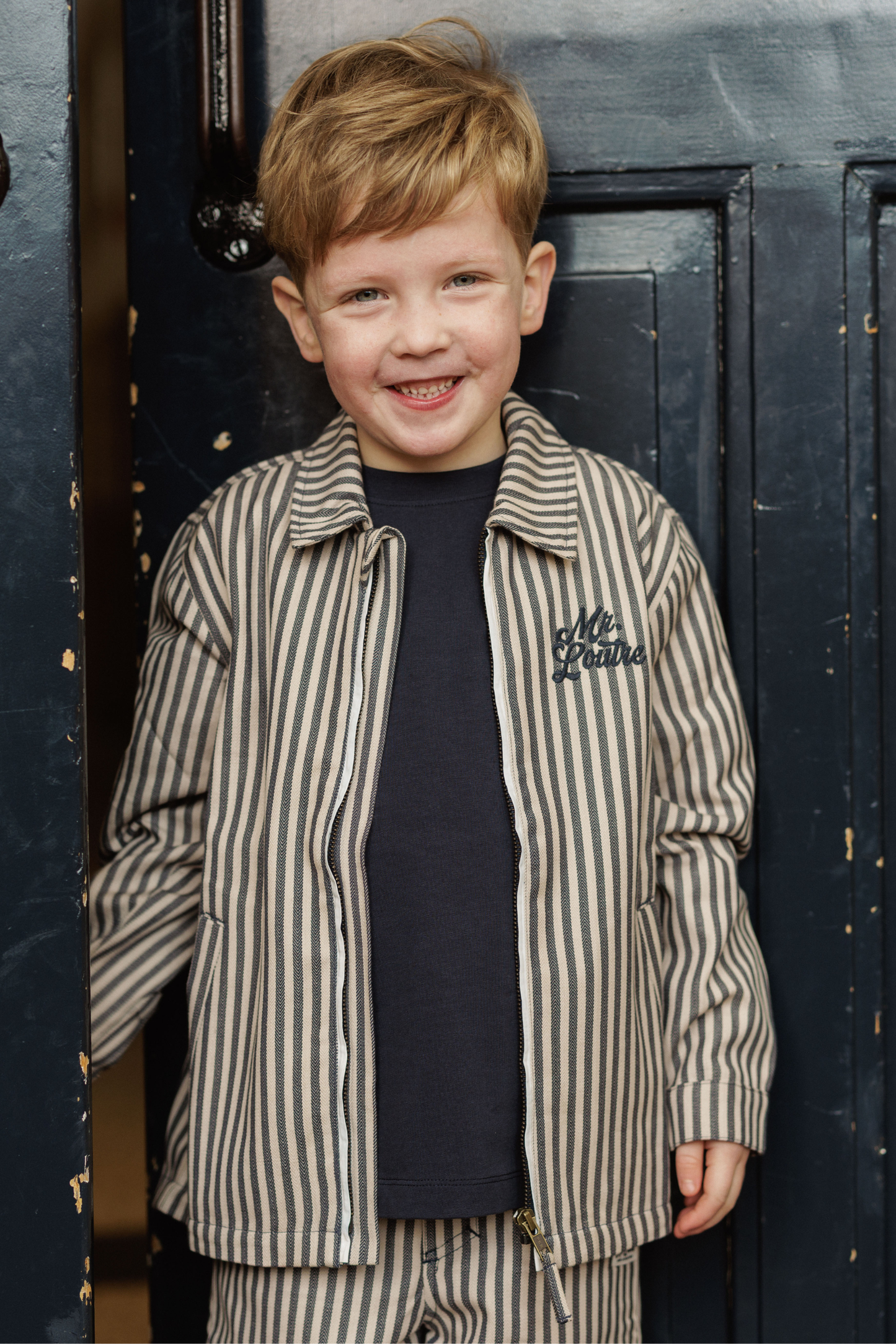 Vidar | Gestreept vest met rits | Blue Nights
