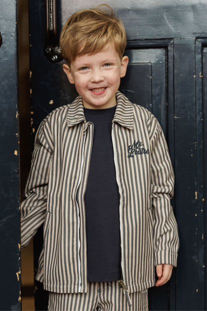Vidar | Gestreept vest met rits | Blue Nights