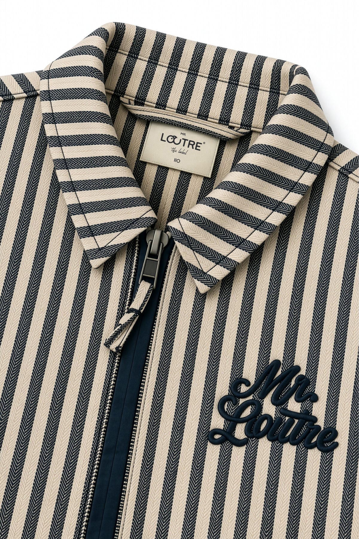 Vidar | Gestreept vest met rits | Blue Nights