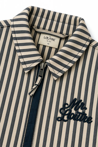 Vidar | Gestreept vest met rits | Blue Nights
