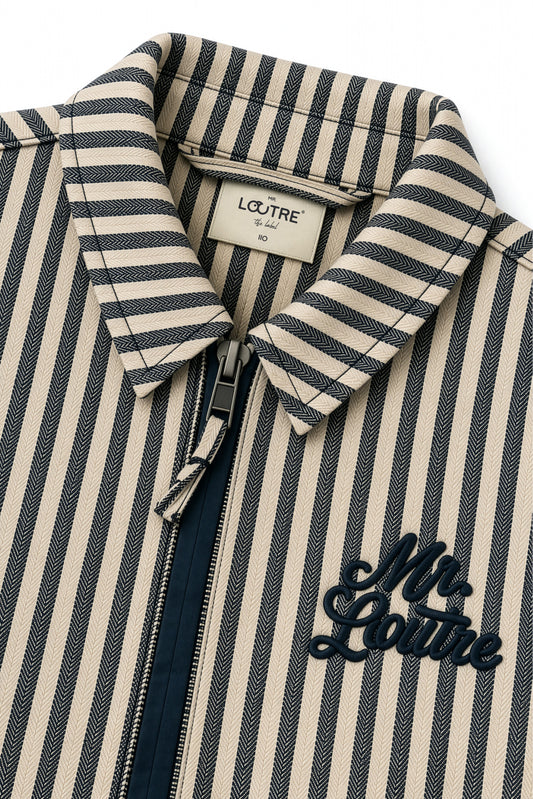 Vidar | Gestreept vest met rits | Blue Nights