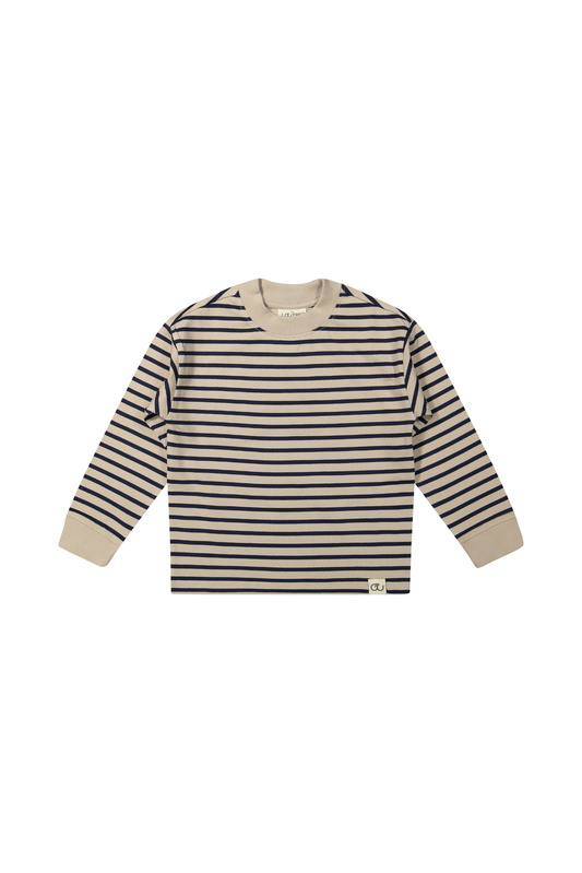 Ivar | Gestreepte longsleeve | Pure Cashmere - Blue Nights