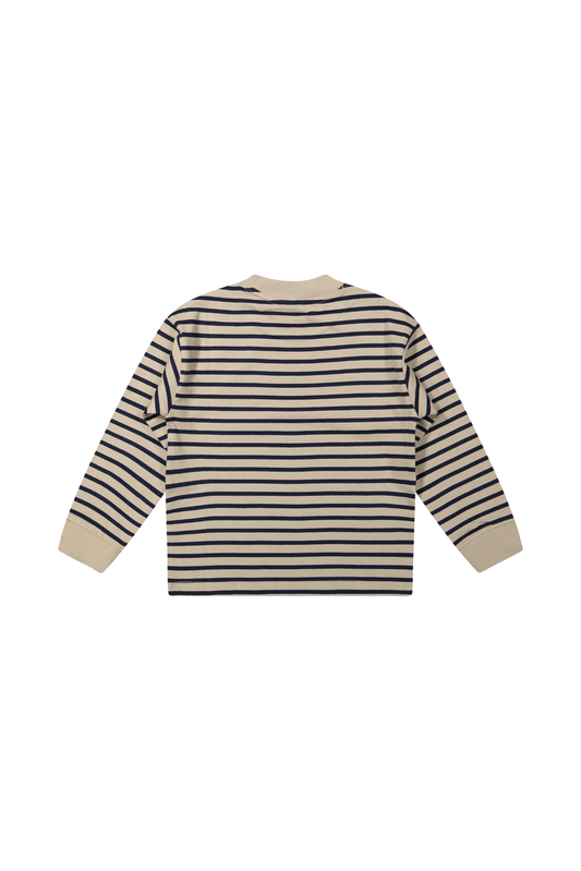 Ivar | Gestreepte longsleeve | Pure Cashmere - Blue Nights