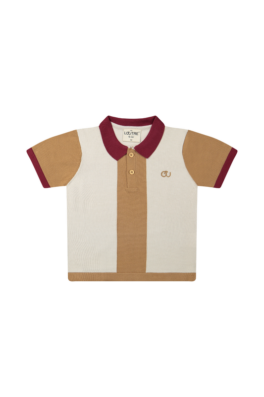 Voorkant Olaf polo voor jongens in de kleur bruin