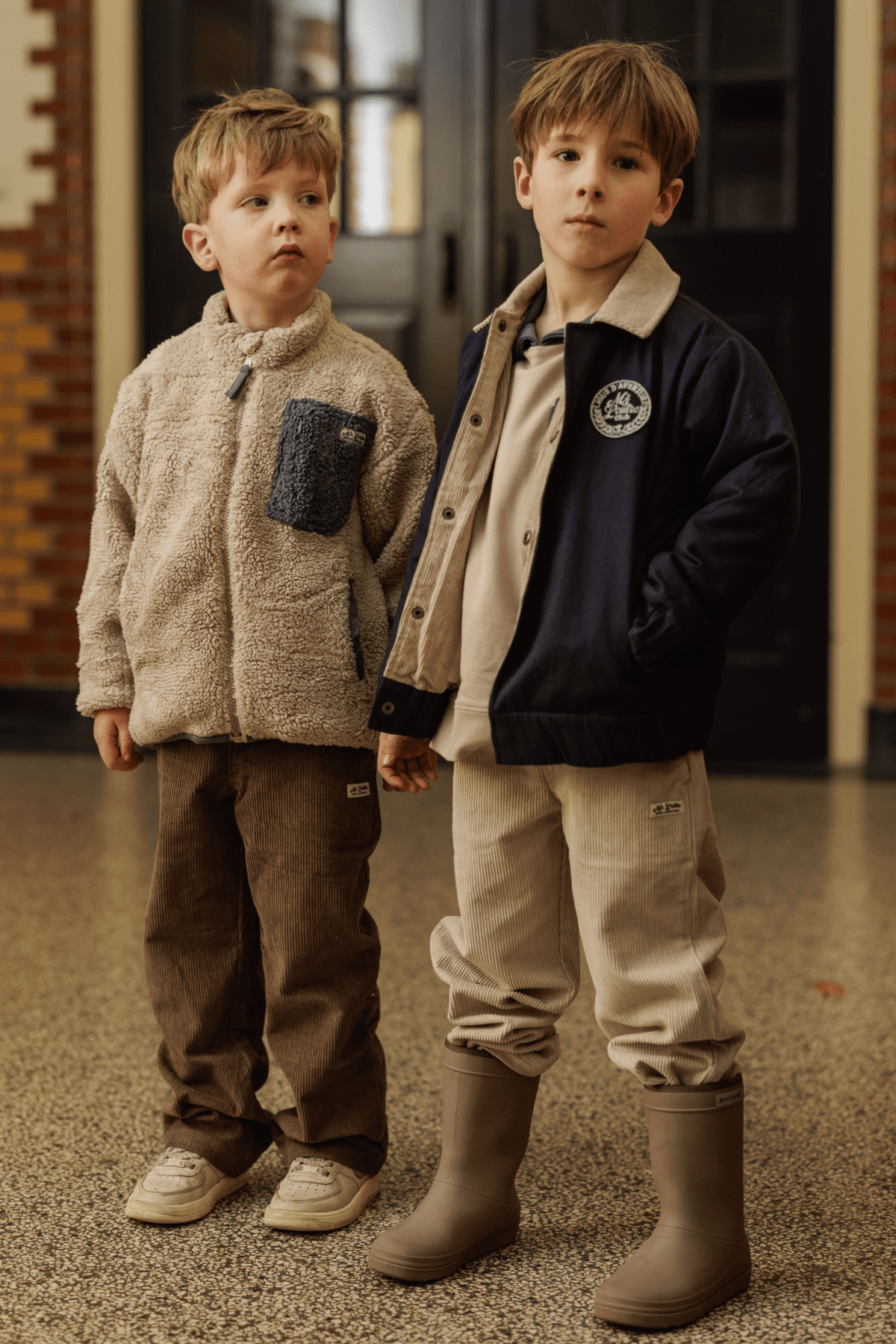 Balder | Corduroy straight fit | Choco - Mr. Loutre - Lange broeken