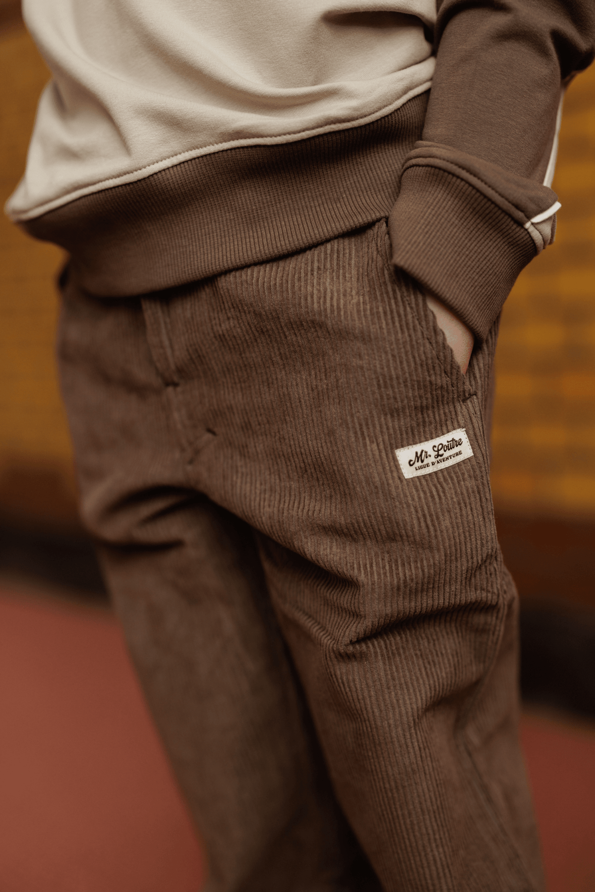 Balder | Corduroy straight fit | Choco - Mr. Loutre - Lange broeken
