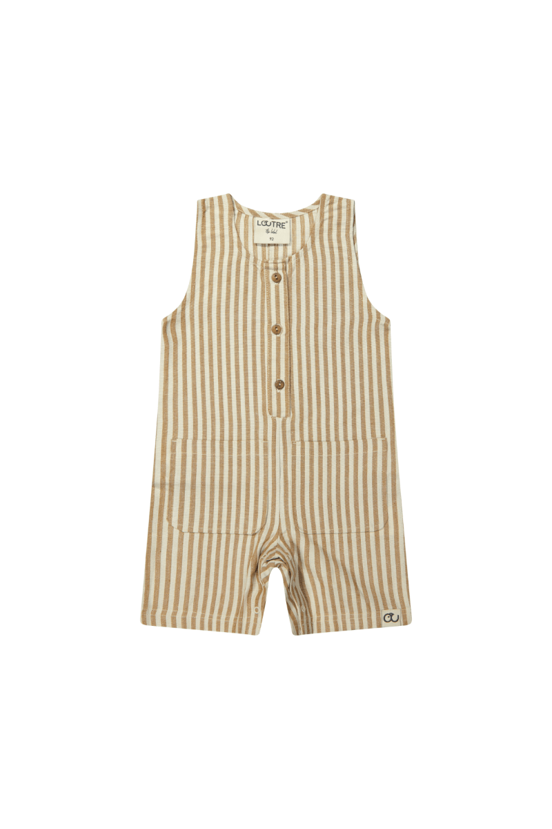 Benjamin | Playsuit | Mud Brown stripe - Mr. Loutre - Jumpsuits & Playsuits