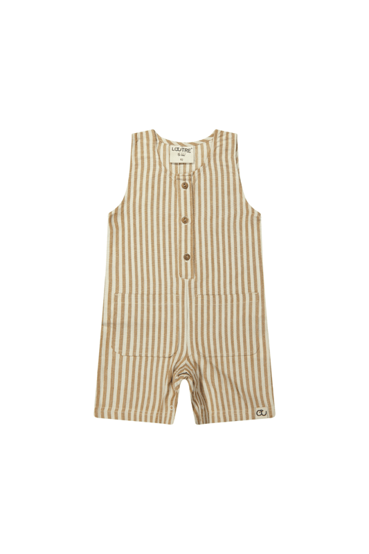 Benjamin | Playsuit | Mud Brown stripe - Mr. Loutre - Jumpsuits & Playsuits