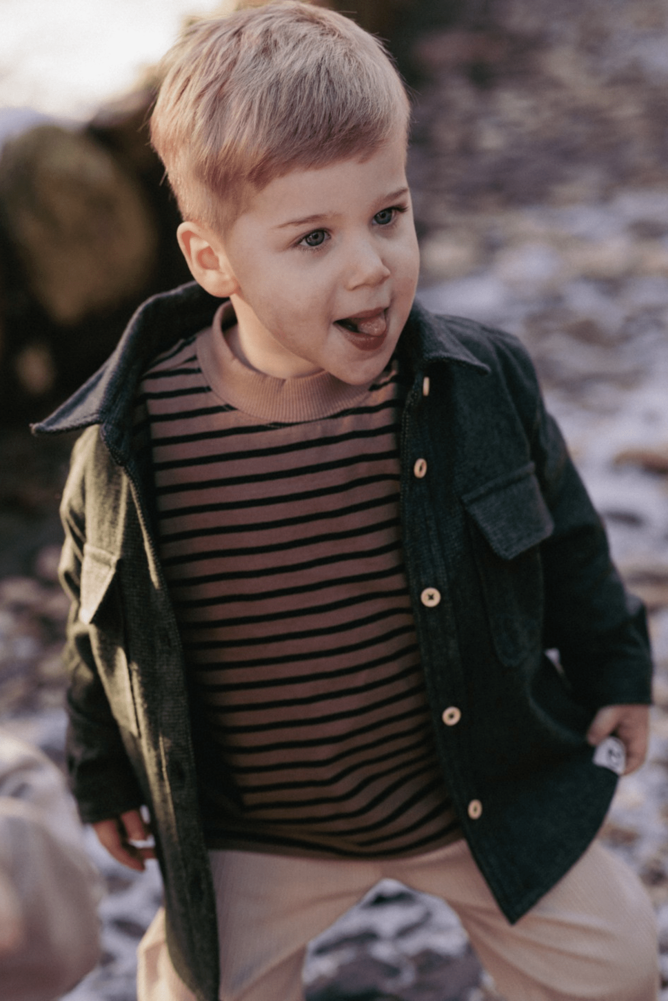 Ivar | Gestreepte longsleeve | Funghi - Conifer - Mr. Loutre - Truien & Vesten