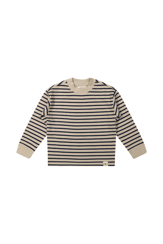 Ivar | Gestreepte longsleeve | Pure Cashmere - Blue Nights - Mr. Loutre - Truien & Vesten