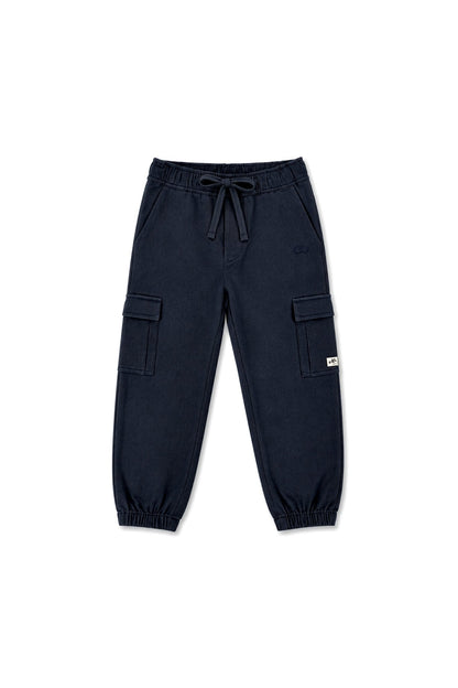 Jorne | Herringbone cargo trouser | Blue Nights - Mr. Loutre - Lange broeken