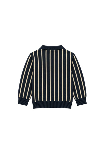 Louis | Bouclé polo shirt | Blue Nights - Dove - Mr. Loutre - Shirts & Blouses