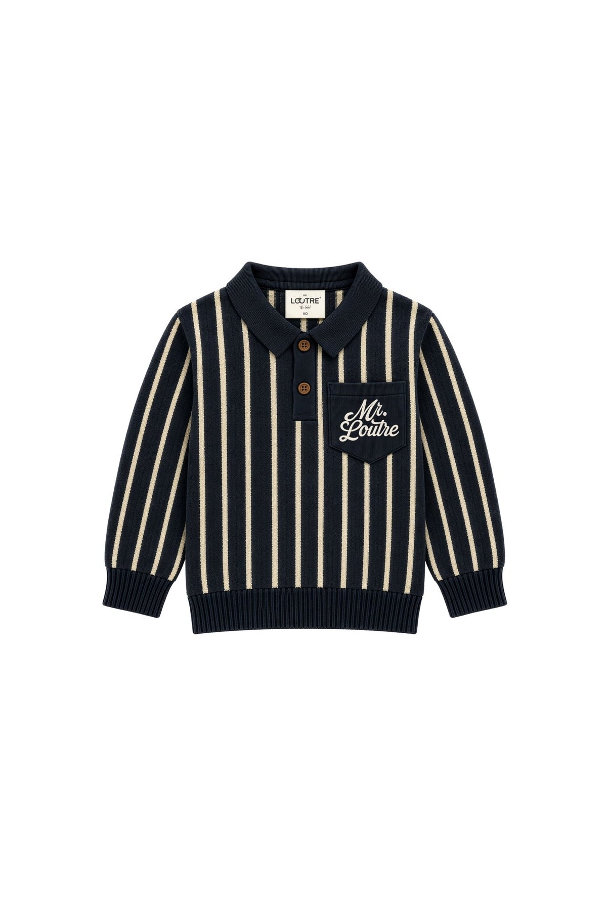 Louis | Bouclé polo shirt | Blue Nights - Dove - Mr. Loutre - Shirts & Blouses