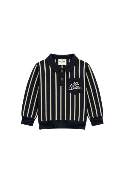 Louis | Bouclé polo shirt | Blue Nights - Dove - Mr. Loutre - Shirts & Blouses