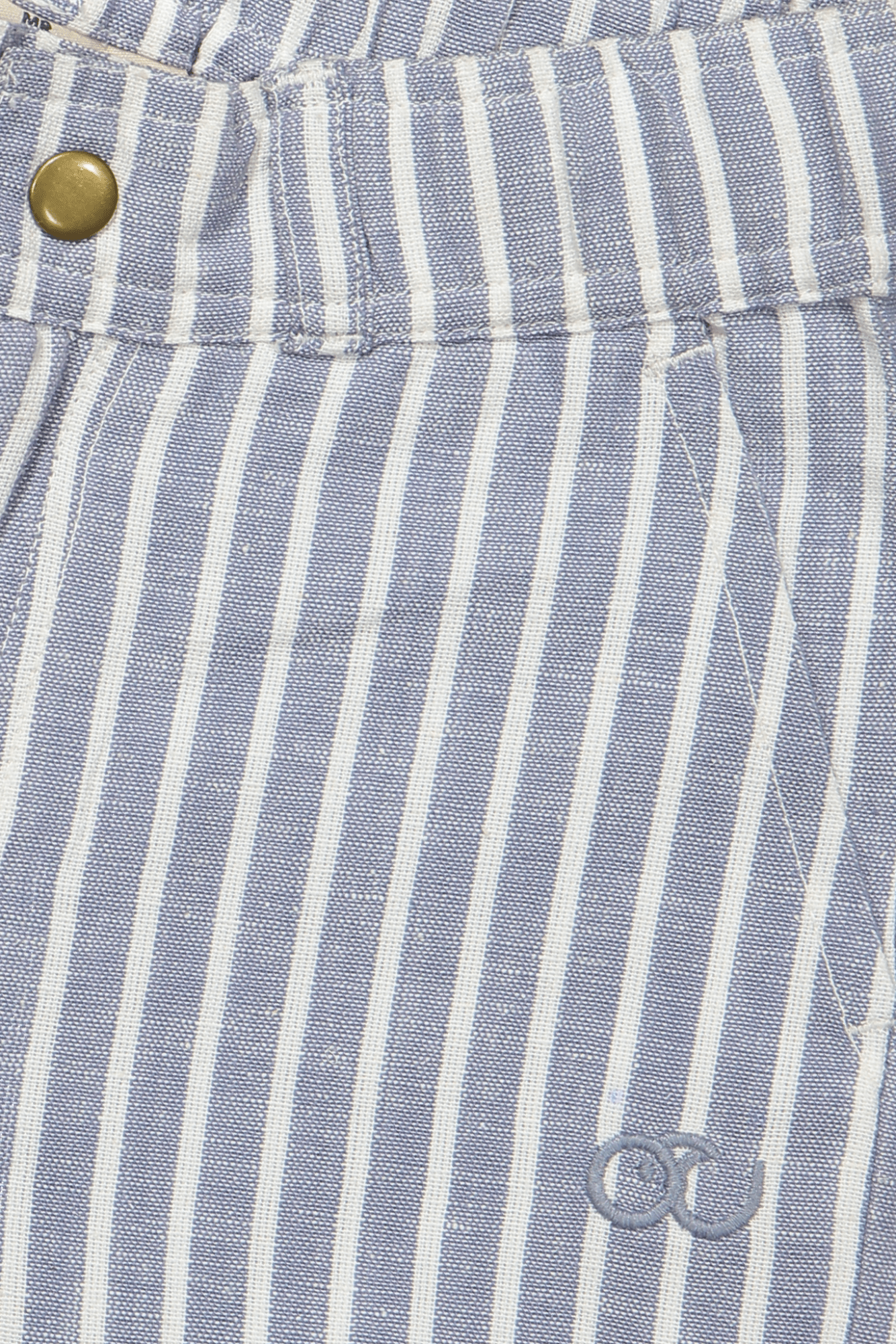 Mattis | Korte broek linnen | Sky - Cloud White streep - Mr. Loutre - Korte Broeken