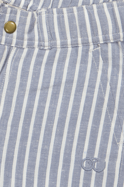 Mattis | Korte broek linnen | Sky - Cloud White streep - Mr. Loutre - Korte Broeken
