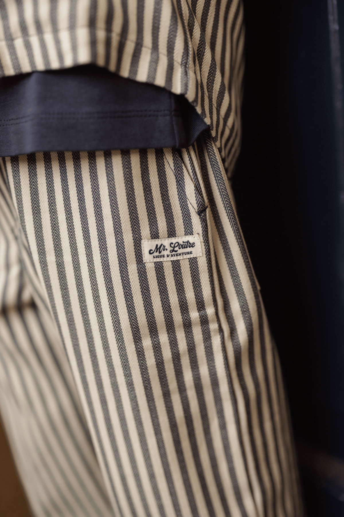 Mikal | Gestreepte straight fit | Blue Nights - Dove - Mr. Loutre - Lange broeken