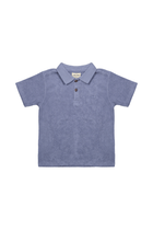 Nils | Badstof polo jongens | Sky