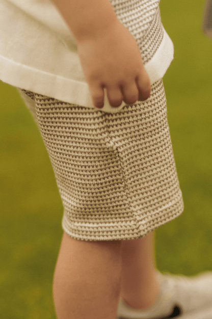 Raphael | Korte broek met structuur | Cloud White - Sand - Mr. Loutre - Korte Broeken