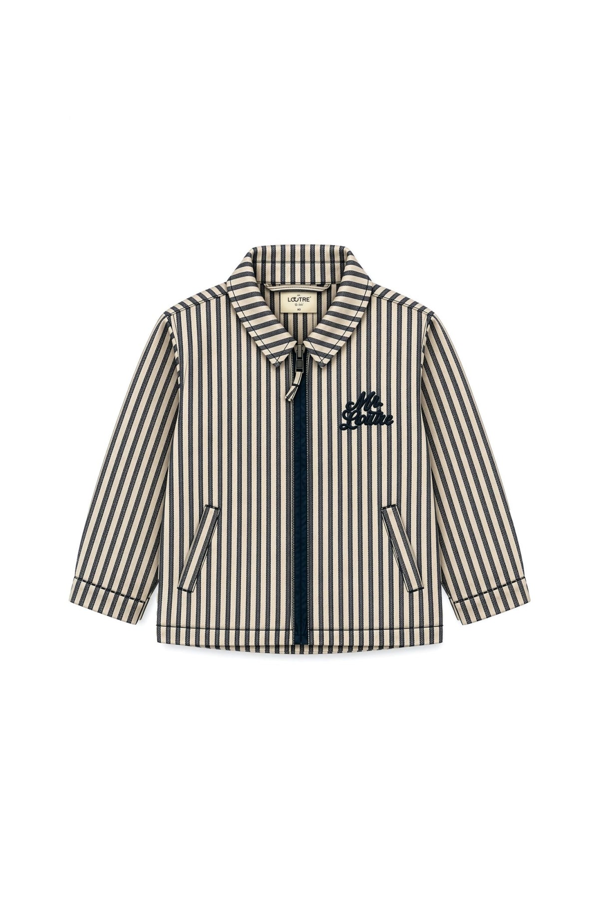 Vidar | Gestreept vest met rits | Blue Nights - Mr. Loutre - Truien & Vesten