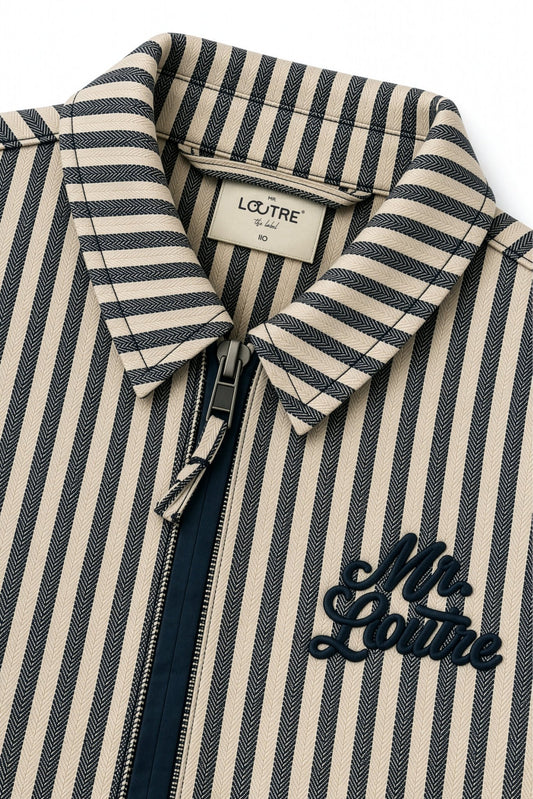 Vidar | Gestreept vest met rits | Blue Nights - Mr. Loutre - Truien & Vesten