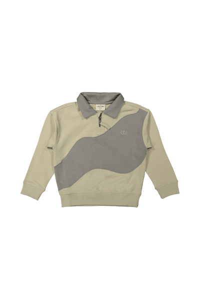 Trui met rits jongens | Viggo | Beige met grijs – Mr. Loutre
