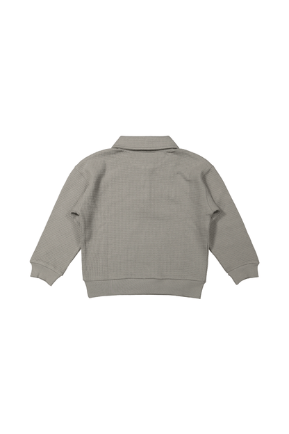 Yves | Trui met houten knopen | Waffelstof | Stone - Mr. Loutre - Truien & vesten